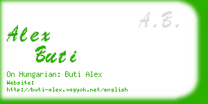 alex buti business card